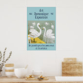 Swan Art Print 1996 Paris Romantic Exhibition Poster (Küche)