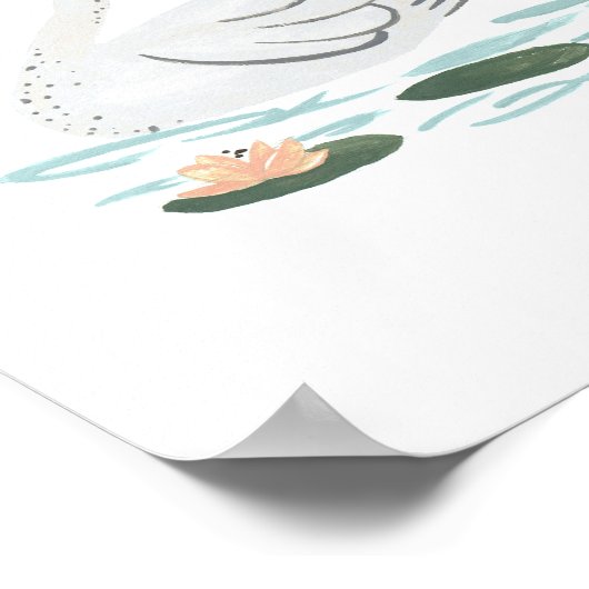 Swan Art Print Poster (Ecke)