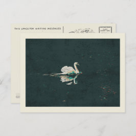 Swan auf einem See Postkarte