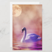 Swan auf einem verstaubten Seeschabenpapier Briefpapier (Vorne/Hinten)