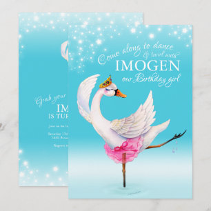 Swan auf Seeballet 3. Geburtstagsaqua lädt ein Einladung