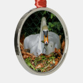 Swan auf seinem Nest Ornament Aus Metall (Rechts)