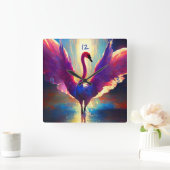 Swan Awake: Quadratische Wanduhr (Zuhause)