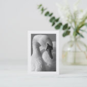 Swan B&W (Grenze) Visitenkarte (Stehend Vorderseite)