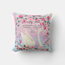 Swan Baby Girl Kinderzimmer Baby Statats oder Gebu Lendenkissen