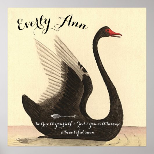 Swan Baby Girl Kinderzimmer Fügen Sie Ihr eigenes  Poster (Vorne)