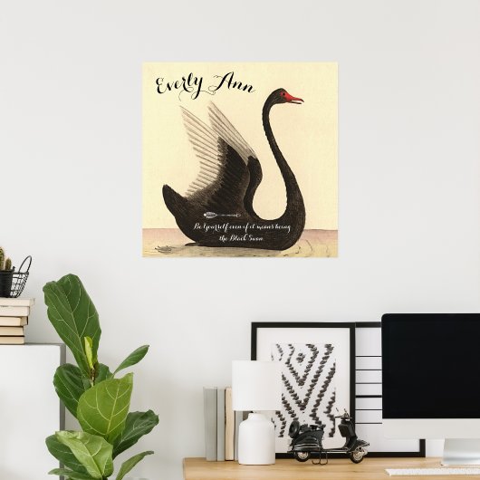 Swan Baby Girl Kinderzimmer Fügen Sie Ihr eigenes  Poster (Heimbüro)