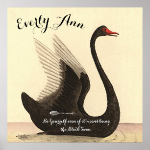 Swan Baby Girl Kinderzimmer Fügen Sie Ihr eigenes  Poster