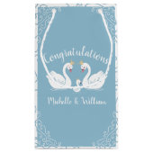 Swan Baby Shower Bird mit Crown Co-Ed Blue Kleine Geschenktüte (Rückseite)