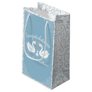 Swan Baby Shower Bird mit Crown Co-Ed Blue Kleine Geschenktüte