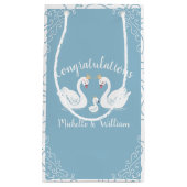 Swan Baby Shower Bird mit Crown Co-Ed Blue Kleine Geschenktüte (Vorderseite)