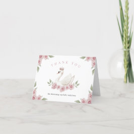 Swan Baby Shower Dankeskarte