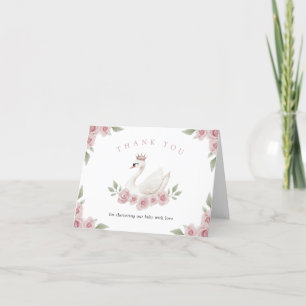 Swan Baby Shower Dankeskarte