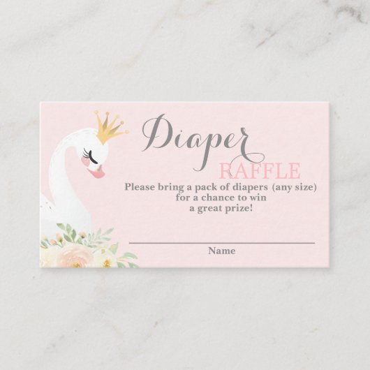 Swan Baby Shower Diaper Umschließkarte Begleitkarte (Vorderseite)