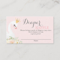 Swan Baby Shower Diaper Umschließkarte