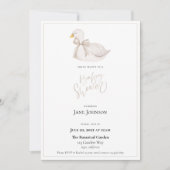 Swan Baby Shower Einladung (Vorderseite)