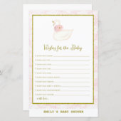 Swan Baby Shower Game PRINTED (Vorne/Hinten)