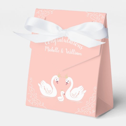 Swan Baby Shower Geschenkschachtel (Vorderseite)