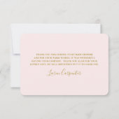 Swan Baby Shower Girl Flat Danke Karte (Rückseite)