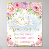 Swan Baby Shower Mama-osa Bar Sign Poster (Vorne)