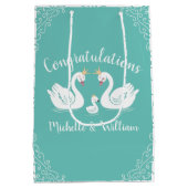 Swan Baby Shower Mittlere Geschenktüte (Rückseite)