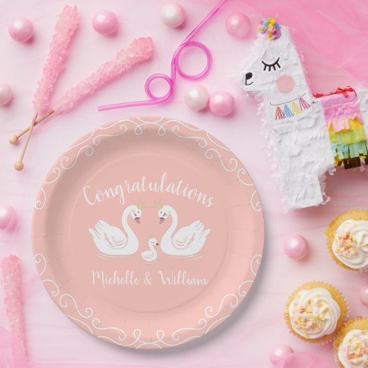 Swan Baby Shower Pappteller (Party)