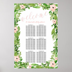 Swan Baby Shower Seekarte Rosa Poster