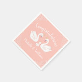 Swan Baby Shower Serviette (Ecke)