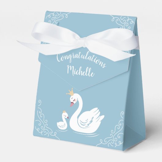 Swan Baby Shower Vintag Geschenkschachtel (Vorderseite)
