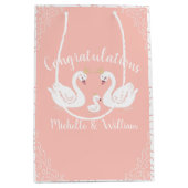 Swan Baby Shower Vintag Mittlere Geschenktüte (Vorderseite)
