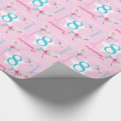 Swan ballerina Aquarellballett 8. Geburtstagspacku Geschenkpapier (Ecke)