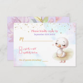 Swan Ballet Girl Baby Shooting Card RSVP Karte (Vorne/Hinten)