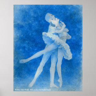 Swan Ballet Kunstvoll wandern Poster