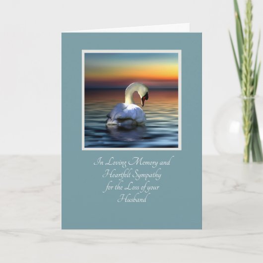 Swan-Beileid für den Verlust Ihres Ehemanns Karte (Vorderseite)