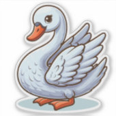 Swan bird Custom-Cut Vinyl Sticker (Vorderseite)