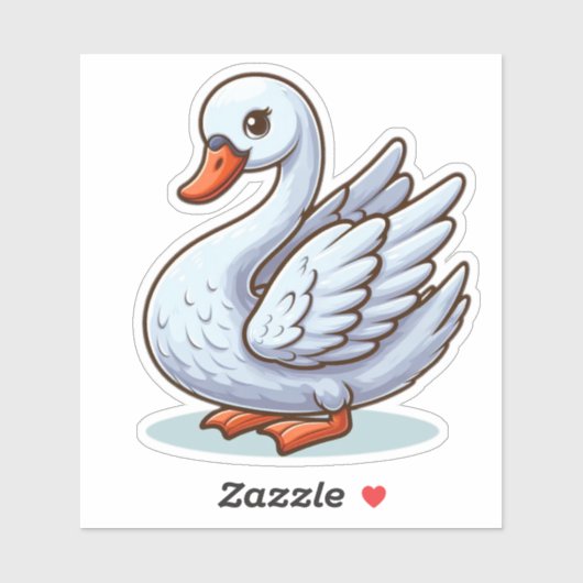 Swan bird Custom-Cut Vinyl Sticker (Blatt)