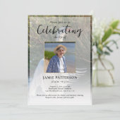 Swan Bird Lover Celebration of Life Photo Funeral Einladung (Stehend Vorderseite)