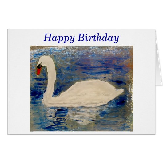 Swan Bird Painting Birthday (Vorderseite (Horizontal))