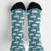 Swan Bird Pattern Teal Green Socken (Oben)
