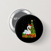 Swan Bird Xmas Holiday Santa Swan Christmas Tree Button (Vorne & Hinten)