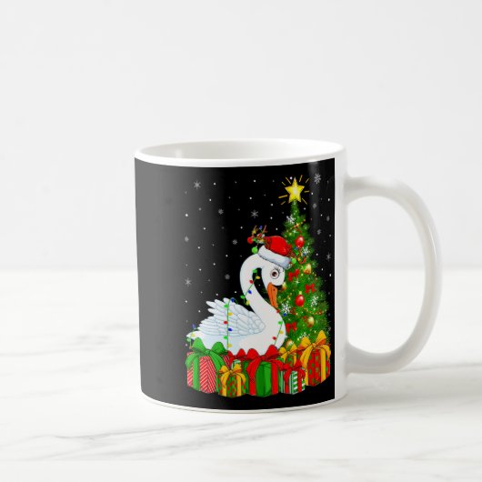 Swan Bird Xmas Holiday Santa Swan Christmas Tree Kaffeetasse (Rechts)