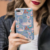 Swan Birds Floral Botanical Blue Pattername Case-Mate iPhone Hülle