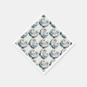Swan Birds Muster Design auf Weiß Serviette (Ecke)