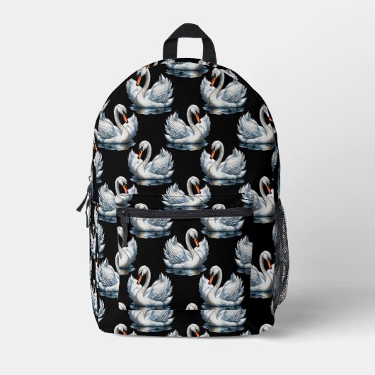 Swan Birds Muster Design Bedruckter Rucksack (Vorderseite)