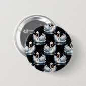 Swan Birds Muster Design Button (Vorne & Hinten)