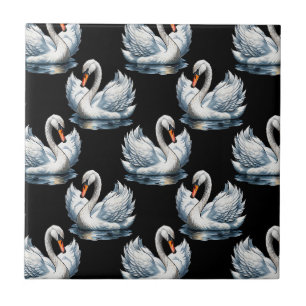 Swan Birds Muster Design Fliese