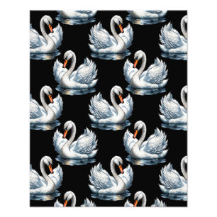 Swan Birds Muster Design Fotodruck