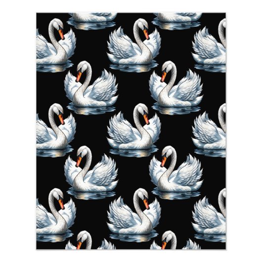 Swan Birds Muster Design Fotodruck (Vorne)