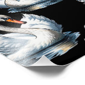 Swan Birds Muster Design Fotodruck (Ecke)