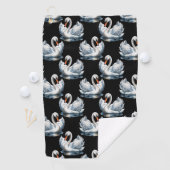 Swan Birds Muster Design Golfhandtuch (Insitu)